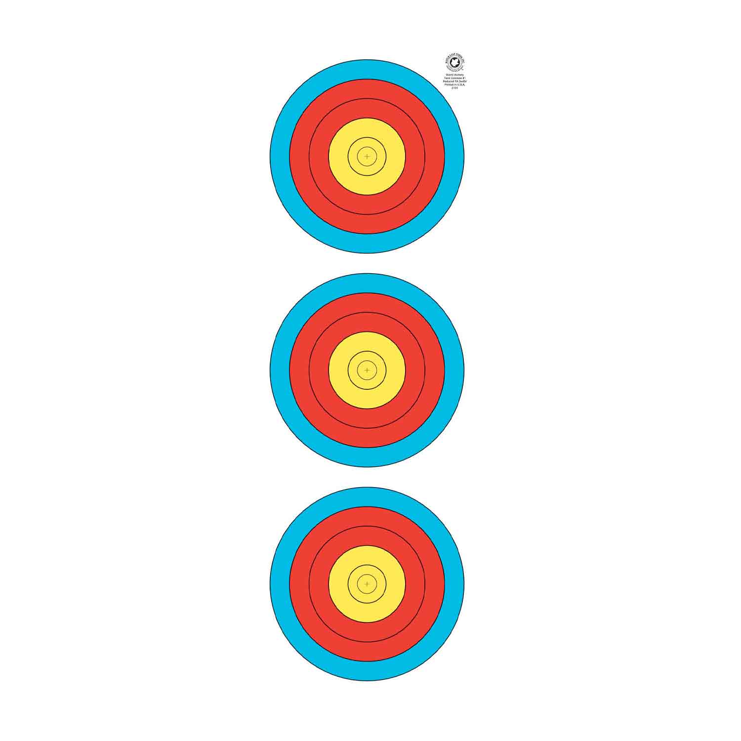 Maple Leaf Miniature World Archery Vertical 3 Spot Target Face