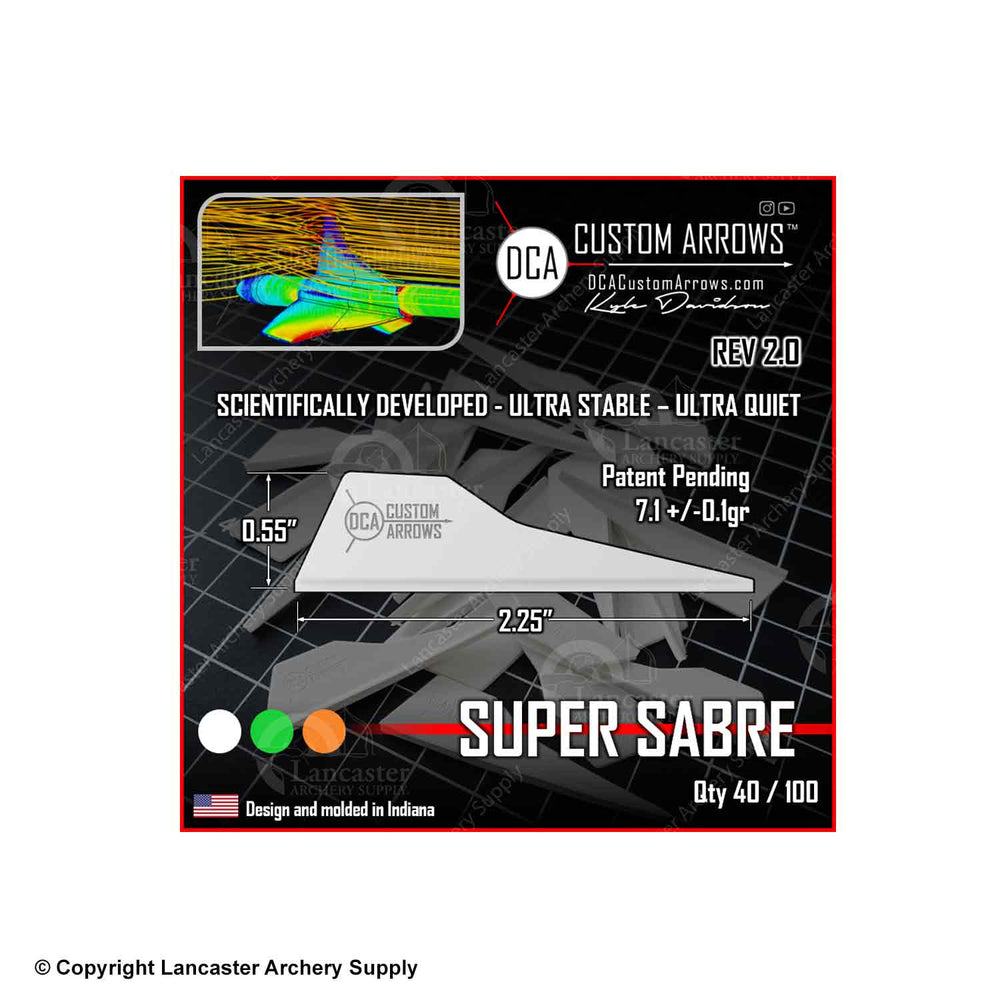 DCA Custom Arrows Rev 2.0 Super Sabre Vanes 2.25