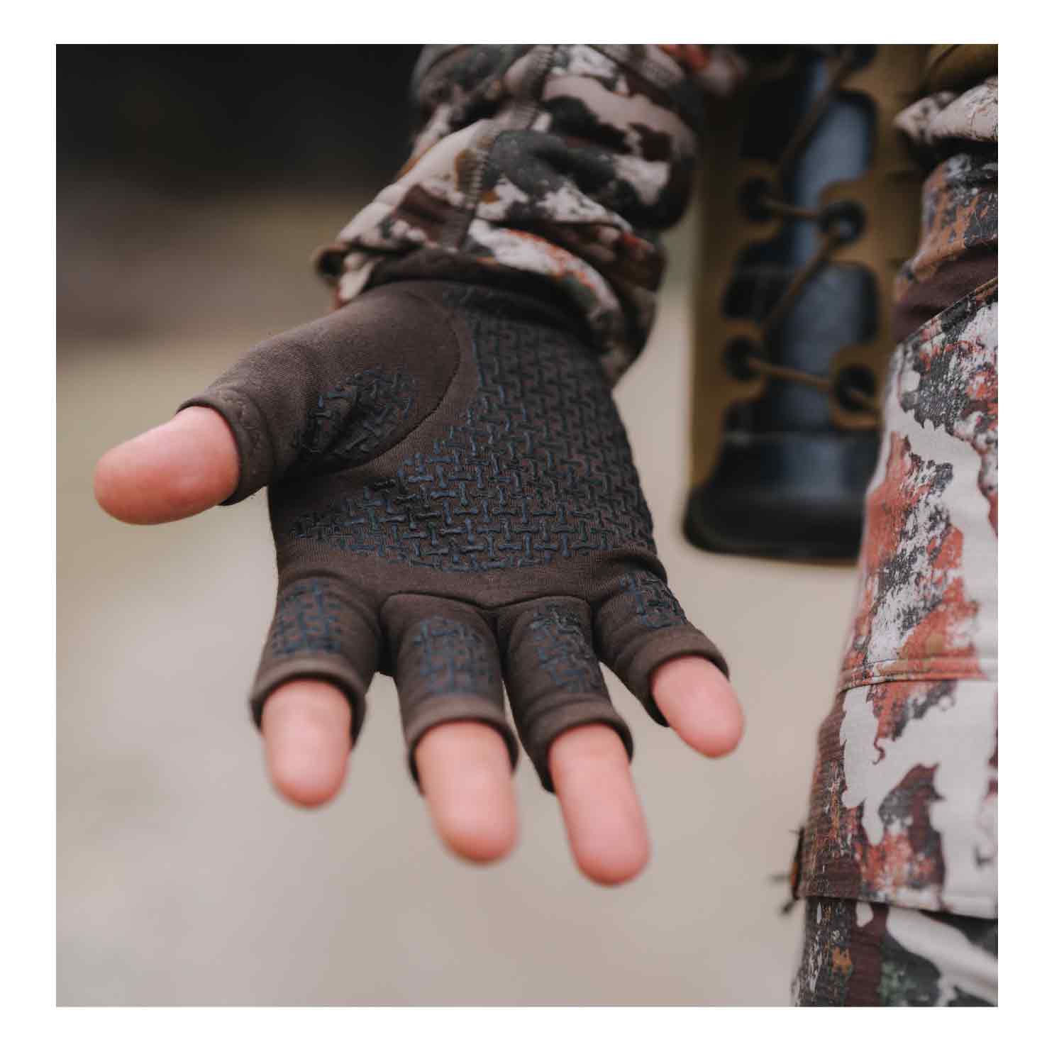 First Lite Rugged Wool Fingerless Gloves