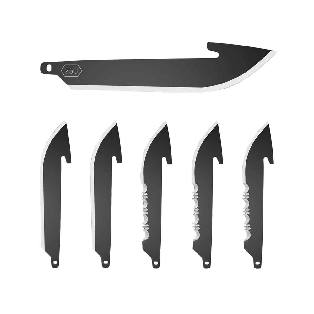 Outdoor Edge 250 Black Drop Point Blade Combo Pack