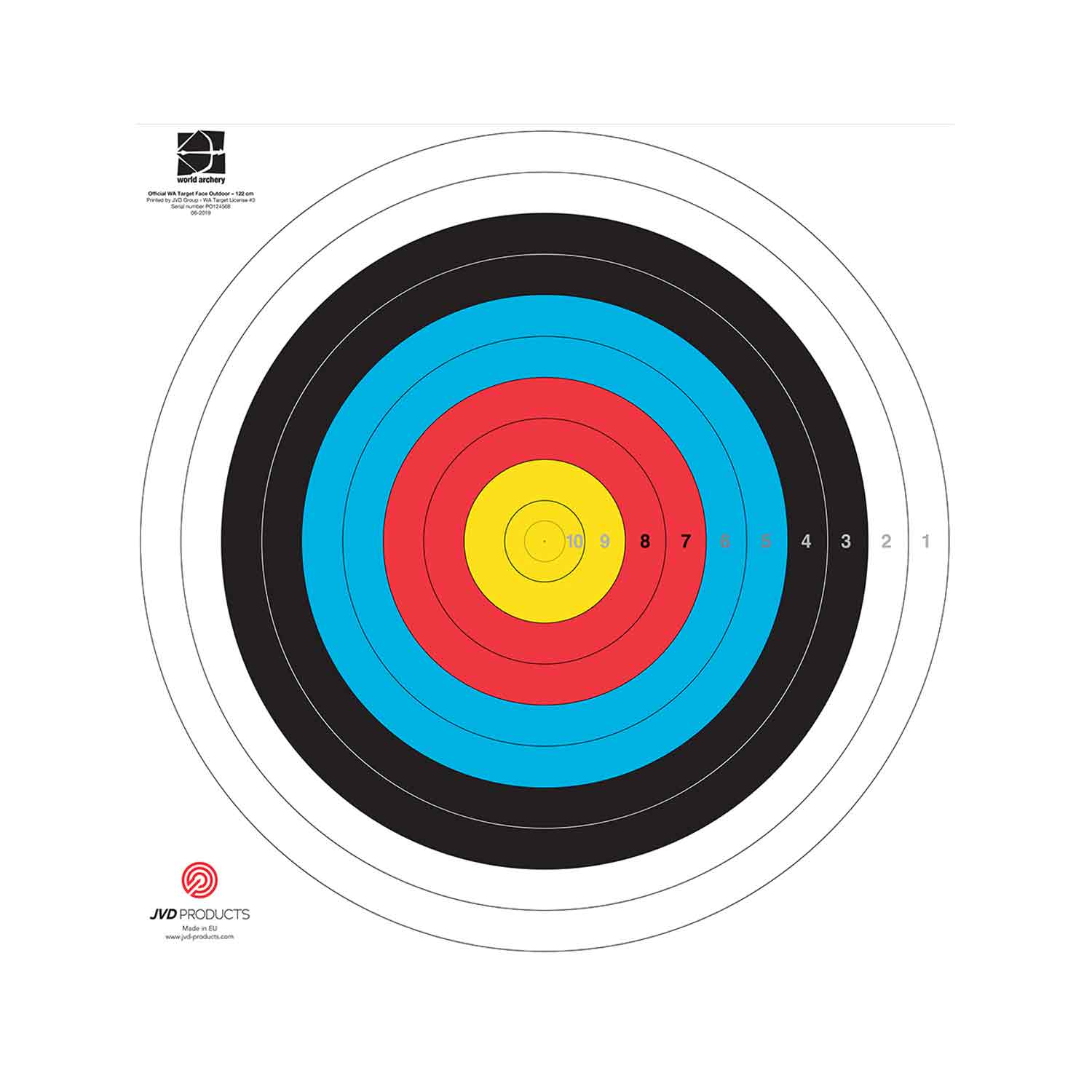 JVD 122CM Reinforced FITA Target Face