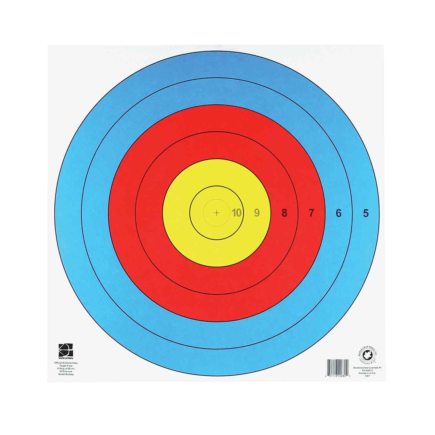 Maple Leaf World Archery Official 6 Ring Target Face