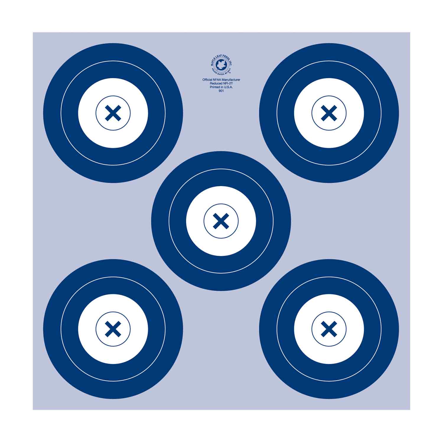 Maple Leaf Miniature NFAA Five Spot 40cm Target Face
