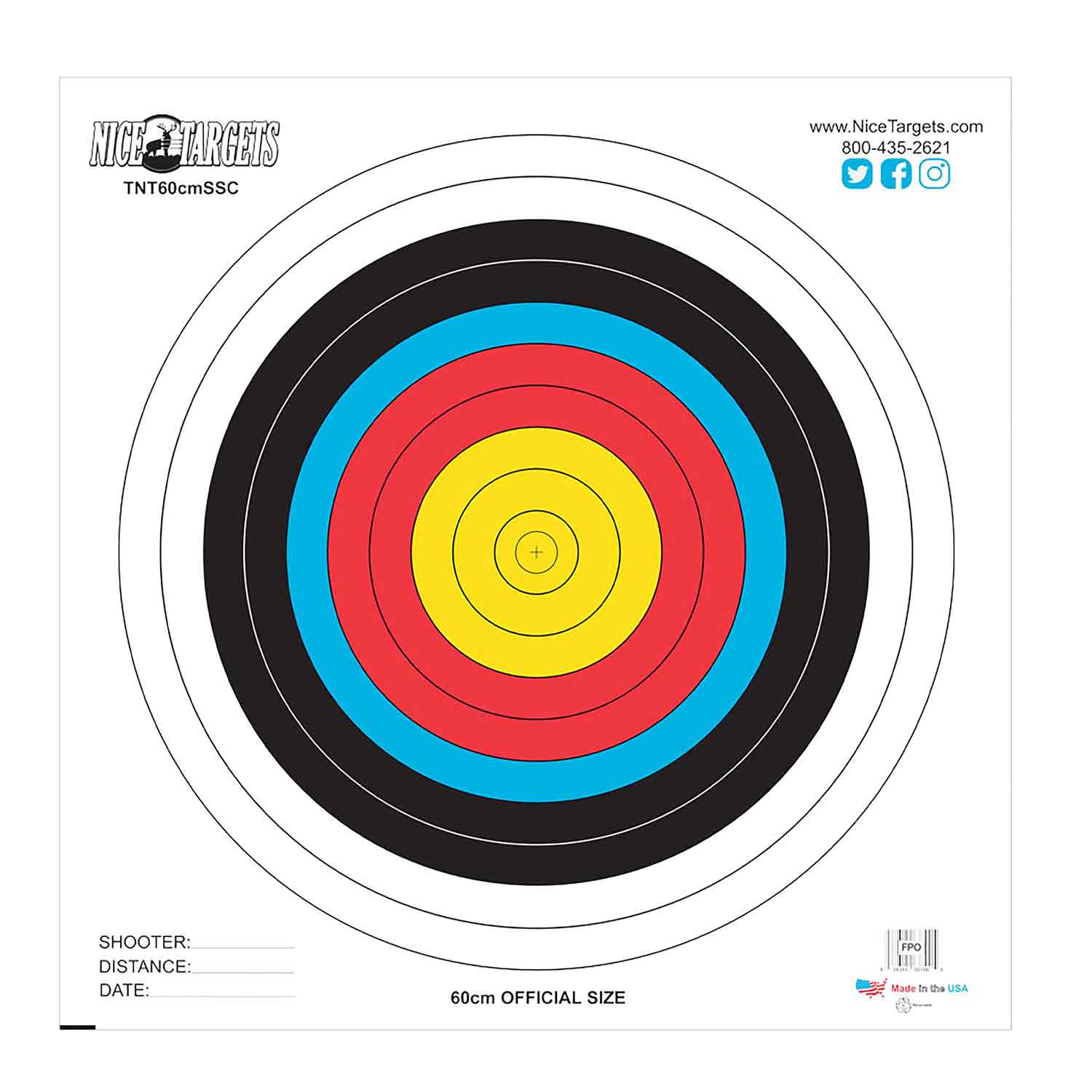 NiceTargets 60cm Single Spot Target Face