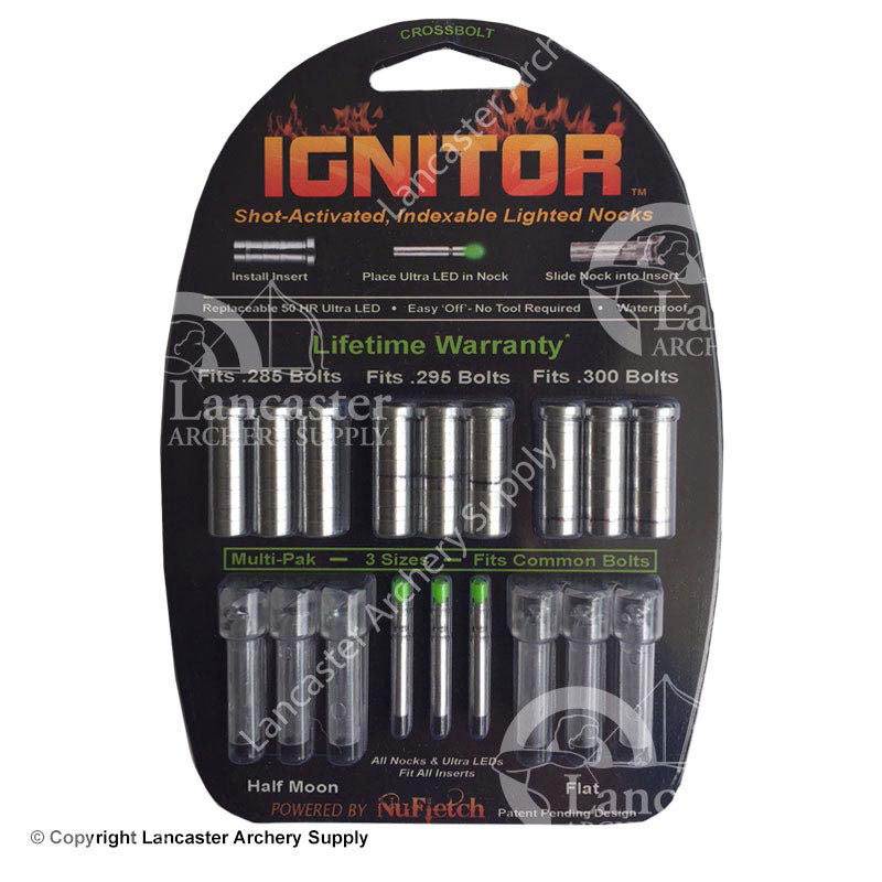 NuFletch Ignitor Lighted Nocks for Crossbows Lancaster Archery Supply