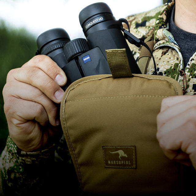Zeiss binoculars in a marsupial gear harnesss.