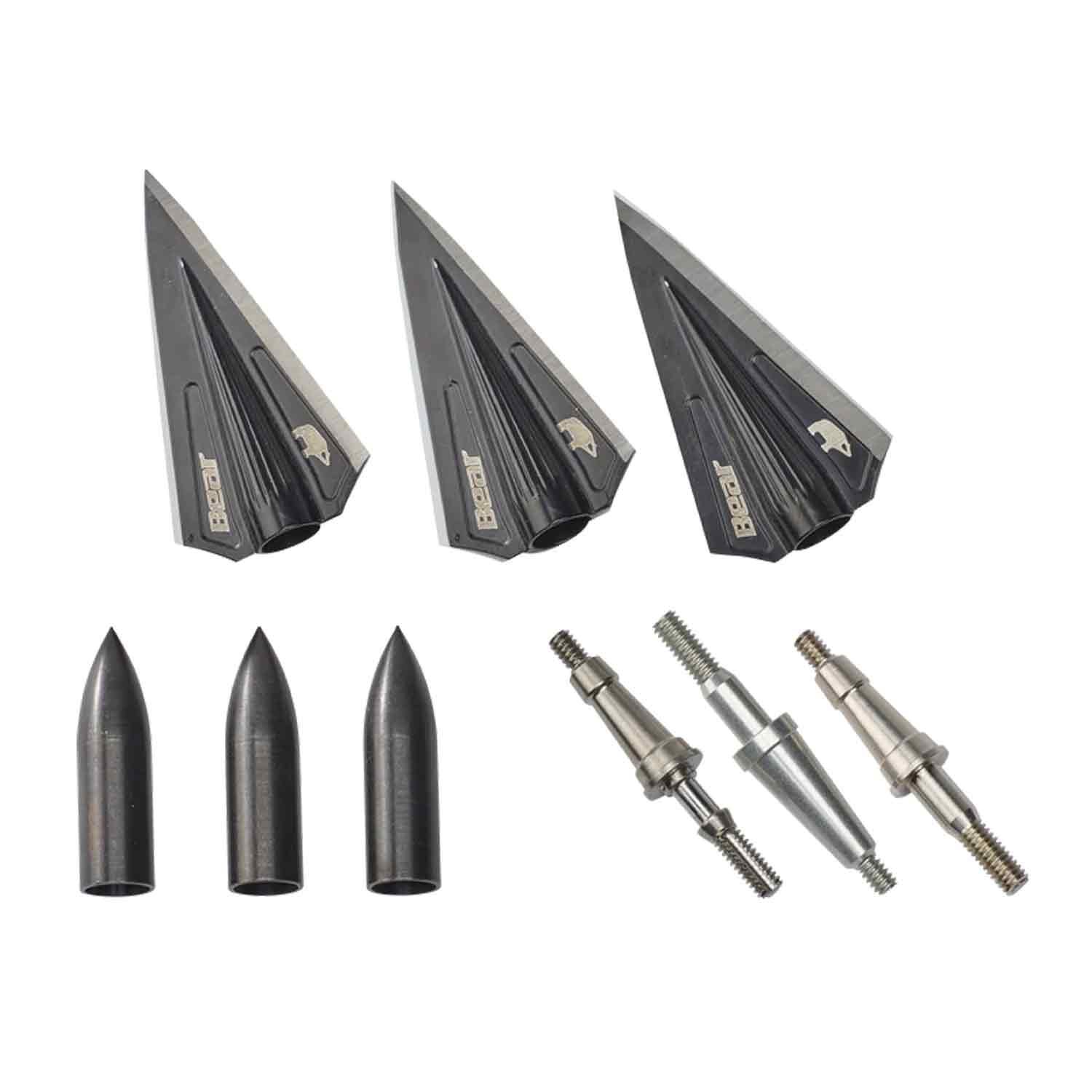 Bear Razorhead Variable Weight System Single Bevel Broadhead Kit (150g ...