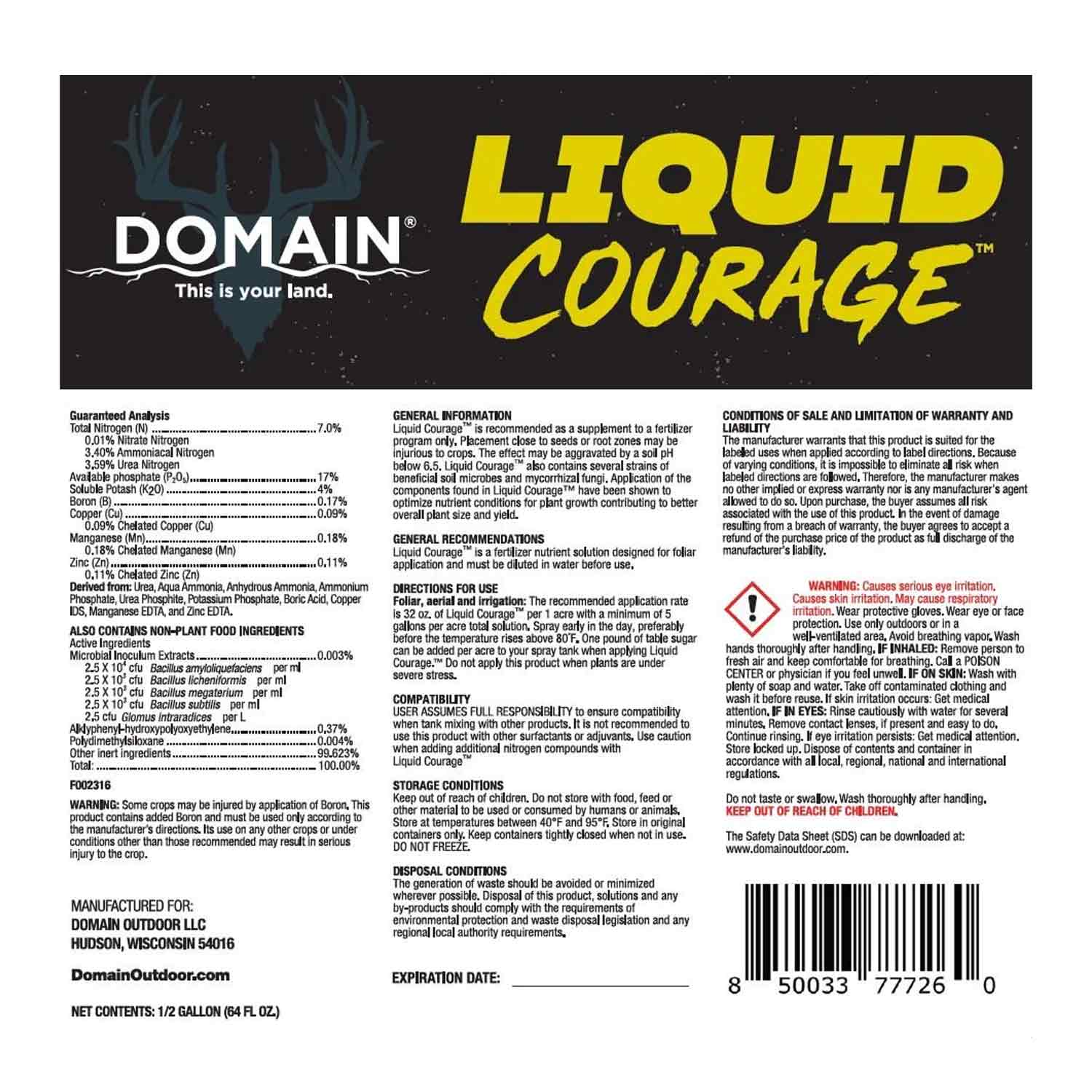 Domain Liquid Courage Liquid Fertilizer