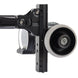 Close-up image of the ULTRAVIEW UV Slider Dual-Dial elevation knob, 1st & 2nd axis adjustment screws, and 3rd axis adjustment screws. 