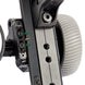 Close up image of the ULTRAVIEW UV Slider Triple Mark sight tape indicators, their adjustment screws, and the Dual-Dial  windage markings. 