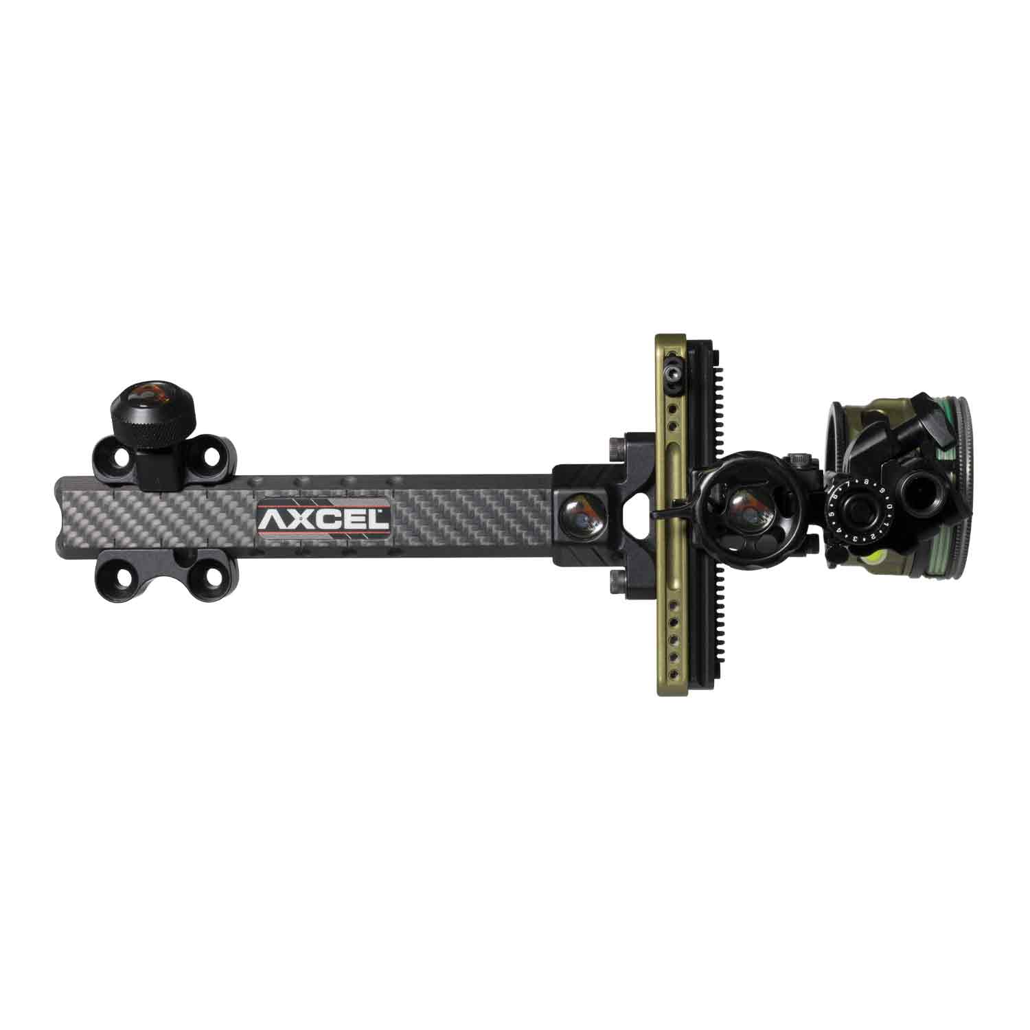 Axcel Landslyde Tactical Bowhunting Carbon Pro Slider Sight w/AVX-41 Scope (.010” green/red double pin Ranger sight)