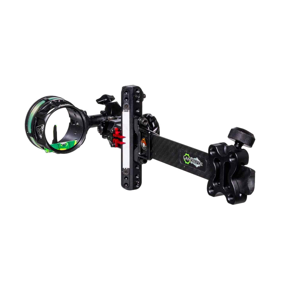 Axcel Landslyde Custom Series Bowhunting Carbon Pro Slider Sight w/AVX-41 Scope (.010” green/red double pin Ranger sight)