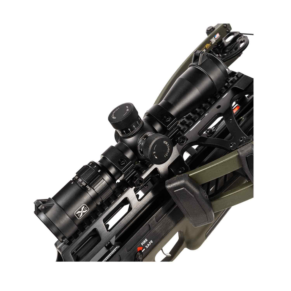 Crossbow with scope on a white background