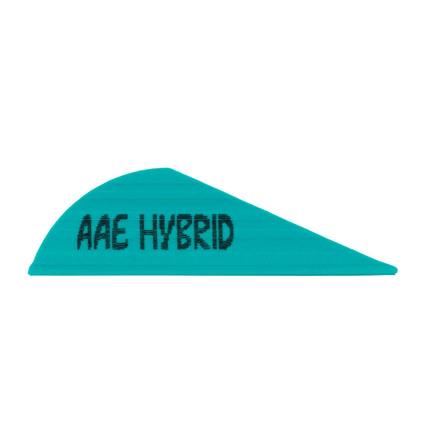 teal archery vane with 'AAE Hybrid' text on a white background