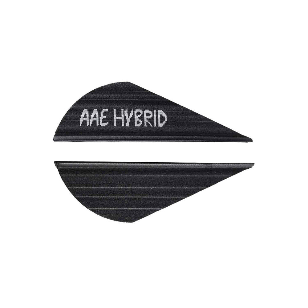 both sides os Black AAE Hybrid vane  on a white background.