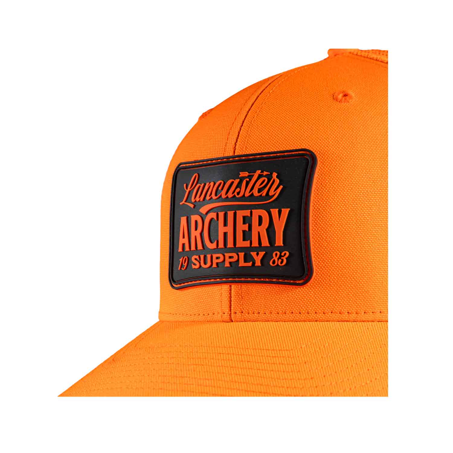 Archery Hats Authentic Leather Patch Co Blaze Orange LAS Patch Hat