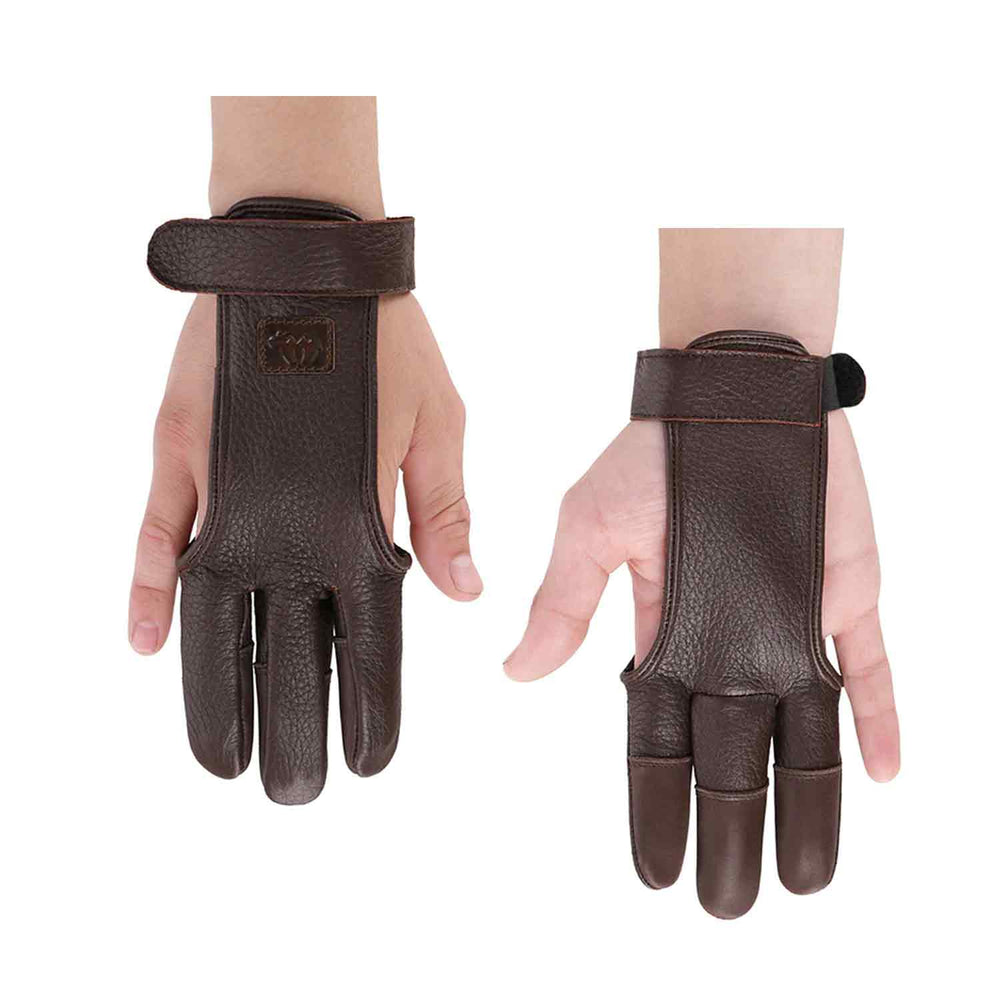 thumbnail image 2 of SL Leather Archery Shooting Glove – 3 Finger Hunting Bow Glove For Men XS-XL Right Hand 2 of 2