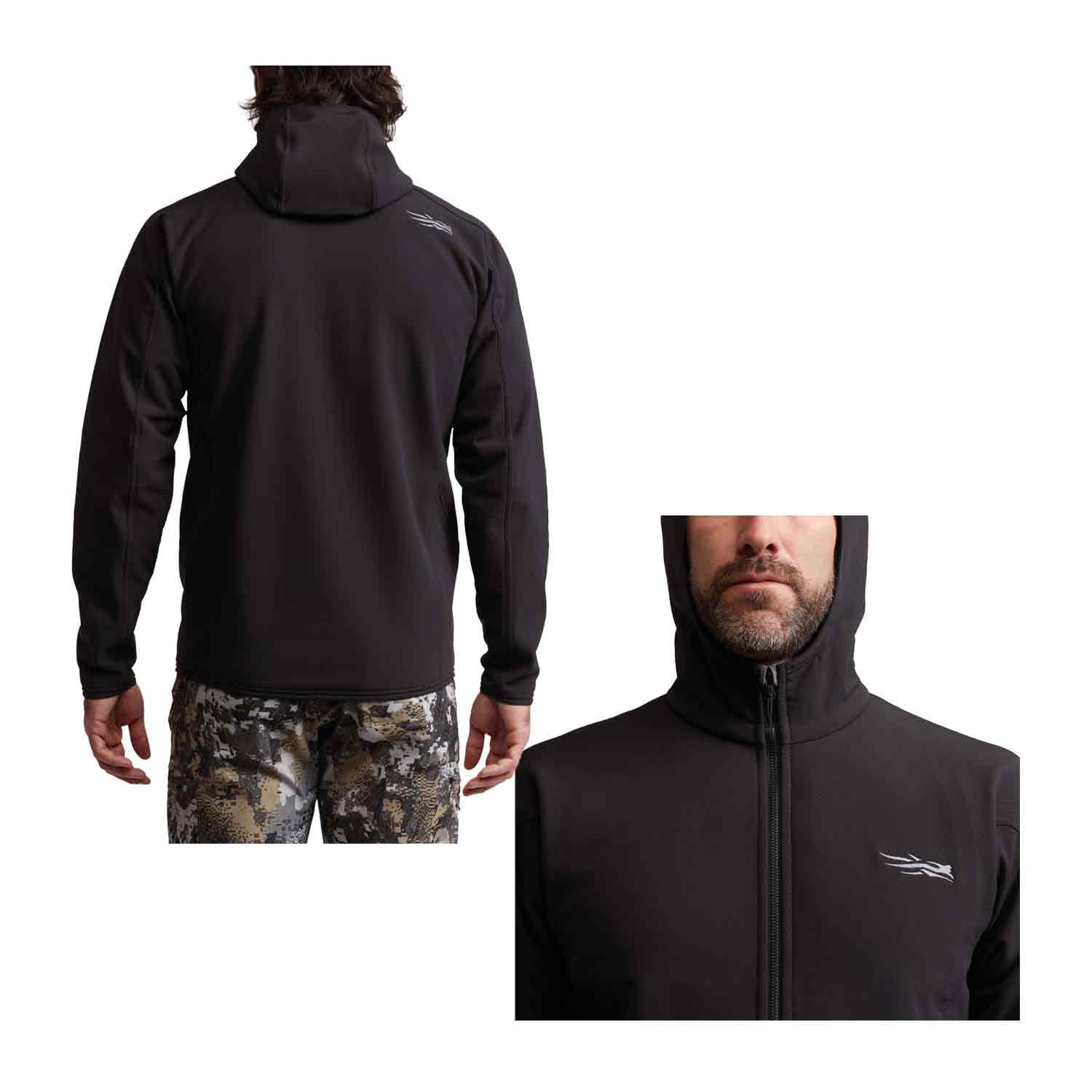 Sitka Alpha Fleece Black Hooded Jacket