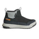 Black and gray boot with orange logo on a white background