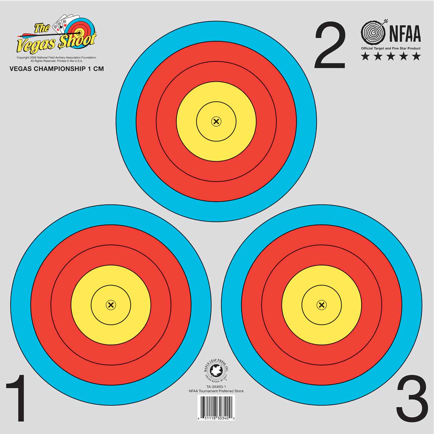 Maple Leaf 3-Spot Vegas Championship Target (1cm X)