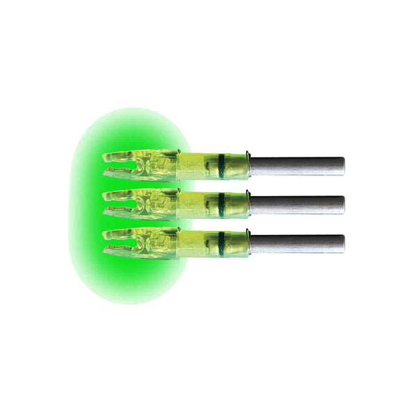thumbnail interactive-video image 1 of 12-Pack LED Lighted Arrow Nocks For 6.2mm Arrow Shafts - Glow In Dark Hunting Accessories 1 of 11