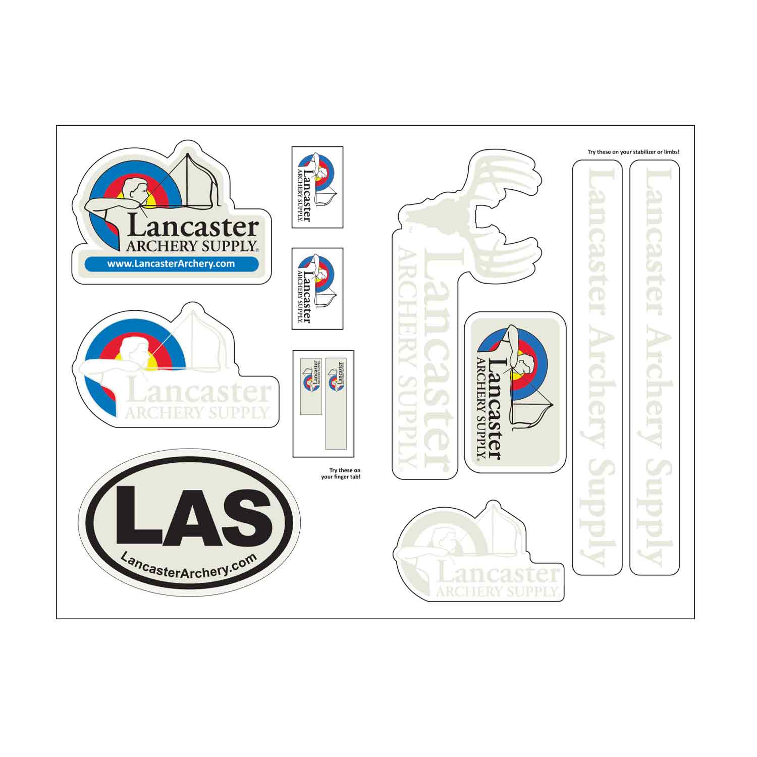 Lancaster Archery Supply Decal Sheet