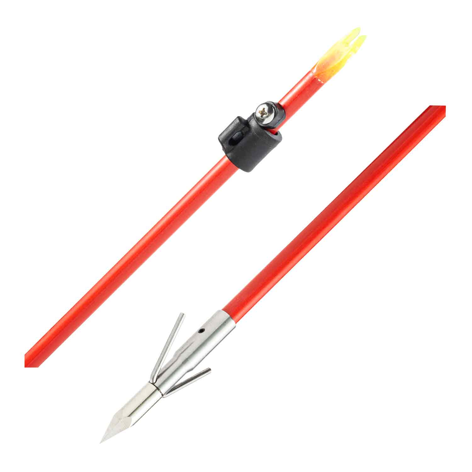 Cajun Red Fiberglass Arrow w/ Piranha XT Point – Lancaster Archery