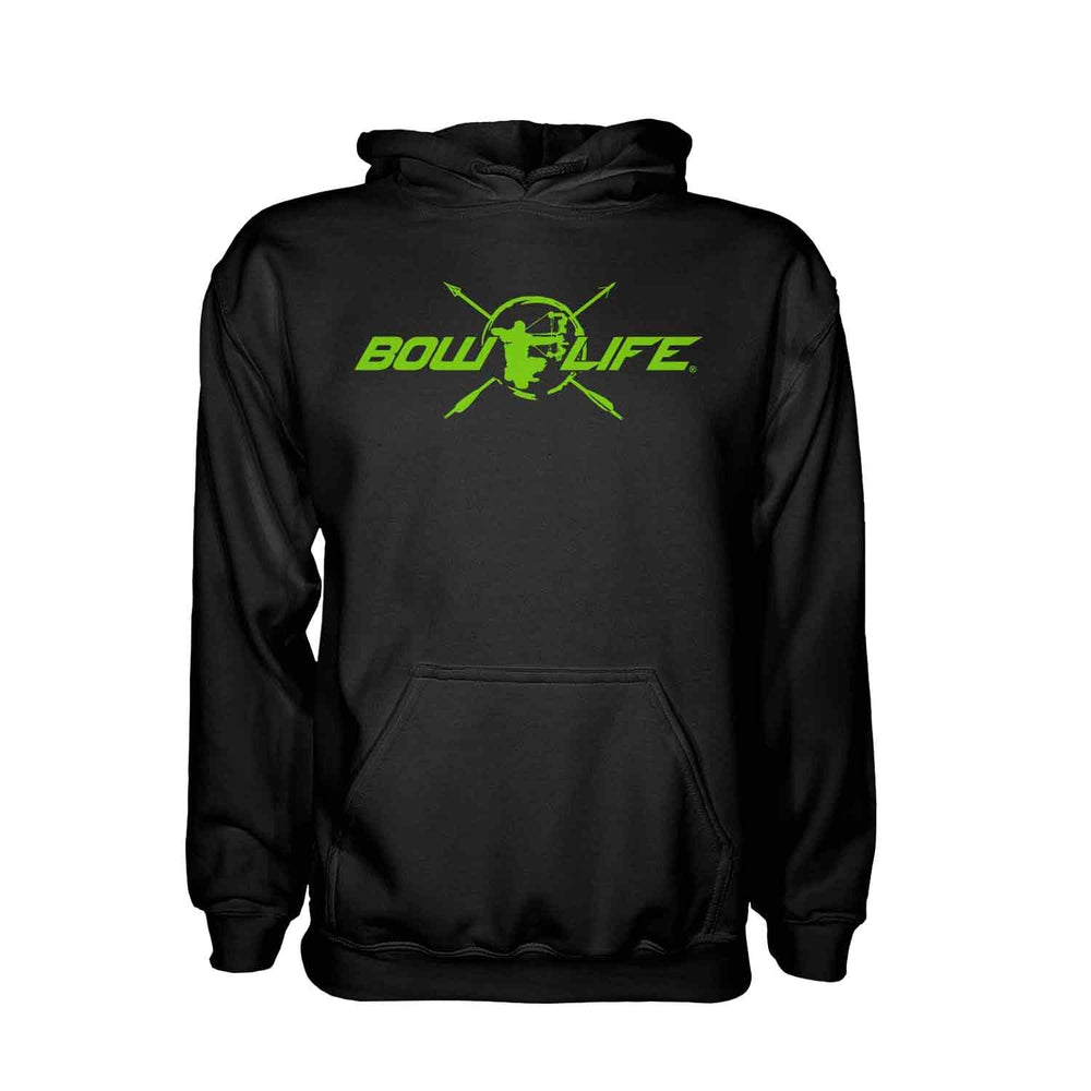 Bow Life Men's Center Shot Green/Black Pullover Hoodie