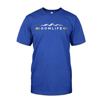 Bow Life Men's Mountain Logo Royal Blue Short Sleeve T-Shirt
