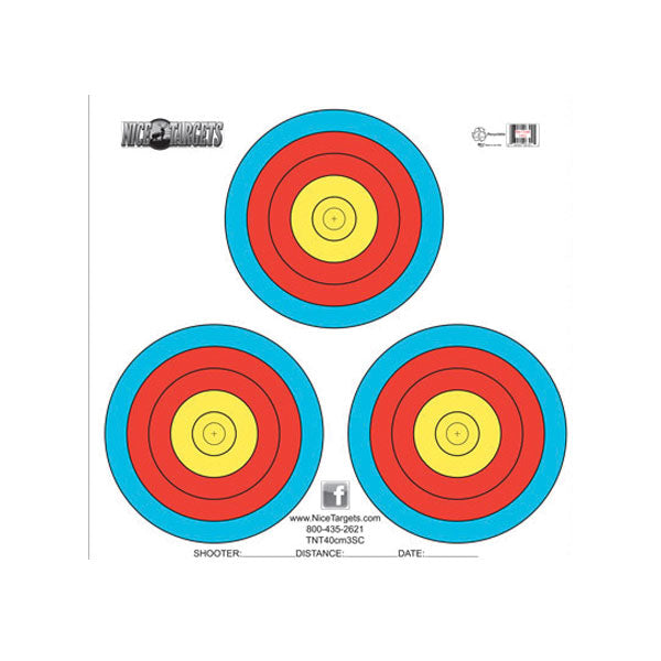 NiceTargets 3 Spot 40cm Weather Resistant Target Face