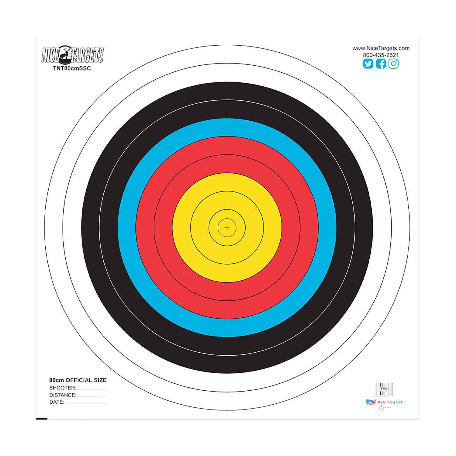 Small Single Target NiceTargets 80cm Single Spot Target Face – Lancaster Archery Supply