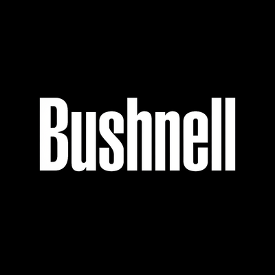 Bushnell logo in white on a black background