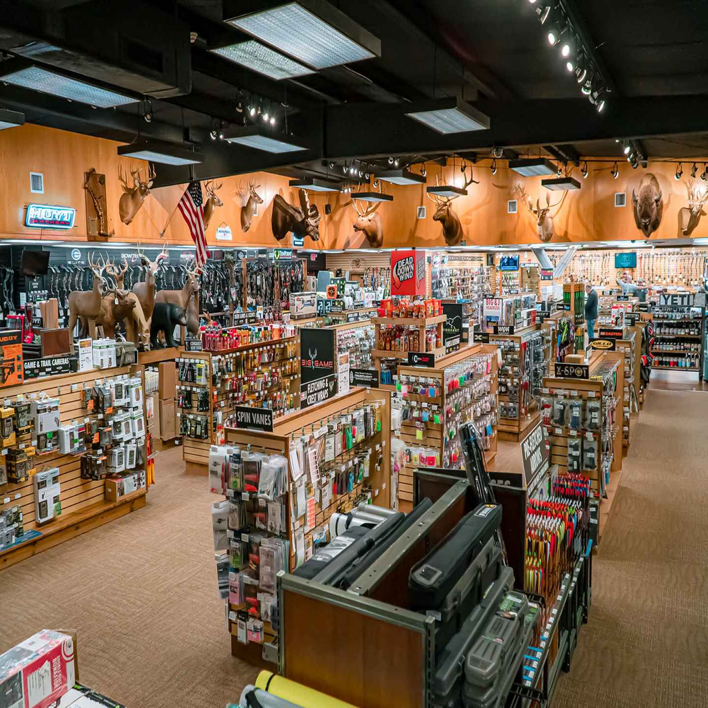 Indoor view of fully stocked Lancaster Archery Pro Shop