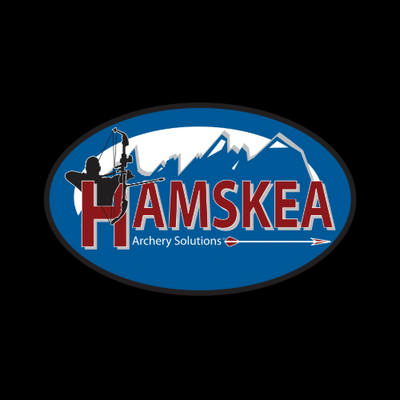 Hamskea Archery Solutions blue logo on black background.