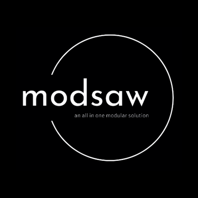 Logo of modsaw on a black background