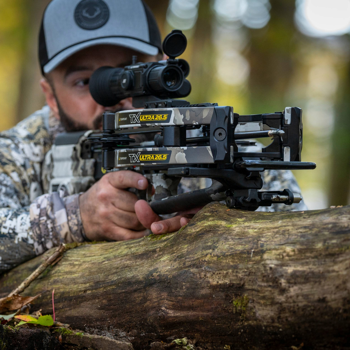 hunter holding a Tenpoint TX Ultra 26.5 Crossbow