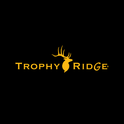 Trophy Ridge logo with a deer silhouette on a black background