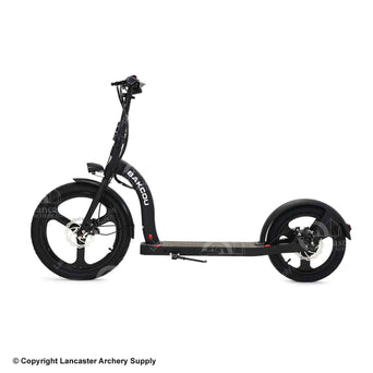 A heavy-duty scooter in all black.