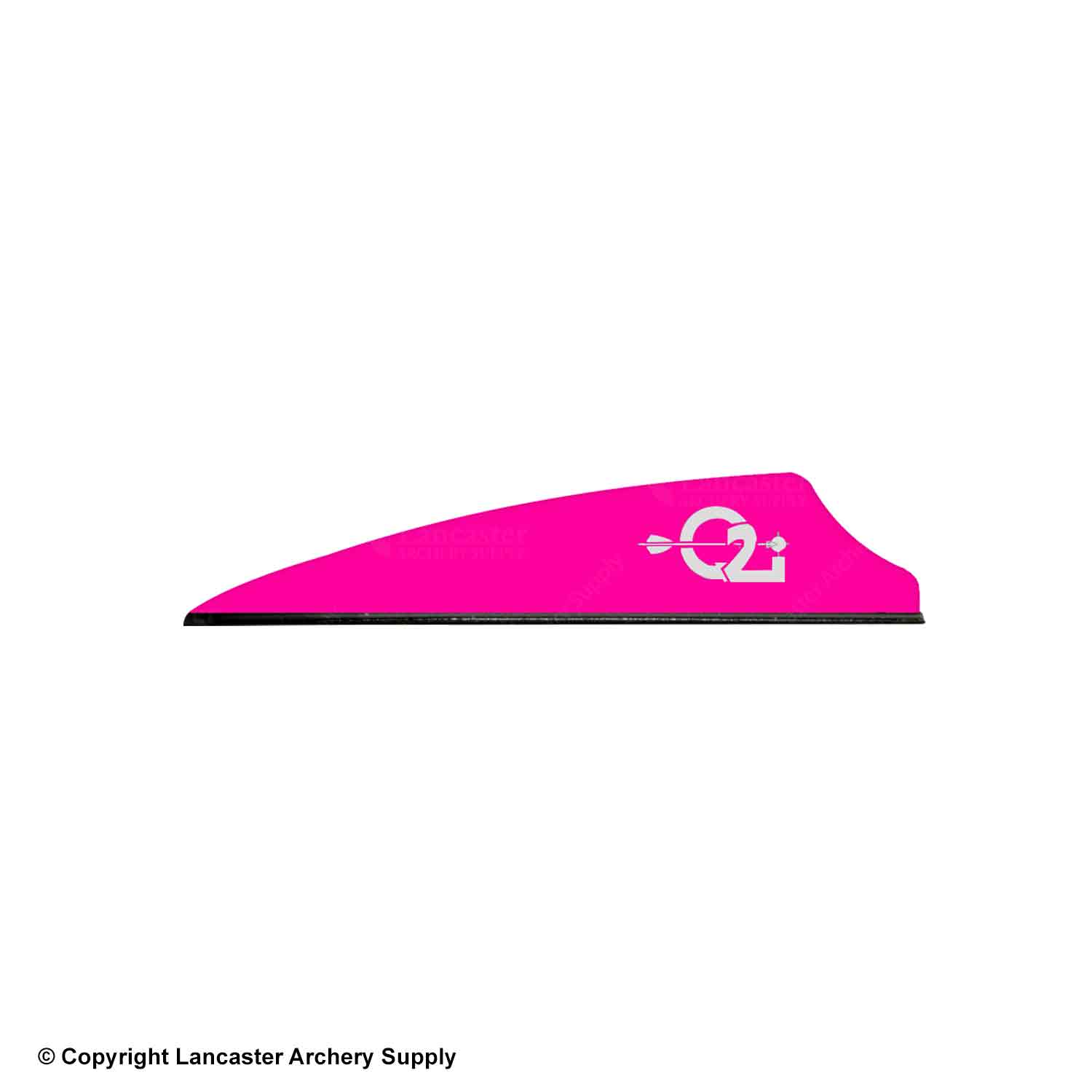 Shield cut vane that is hot pink, has a black base, and silver Q2i logo.