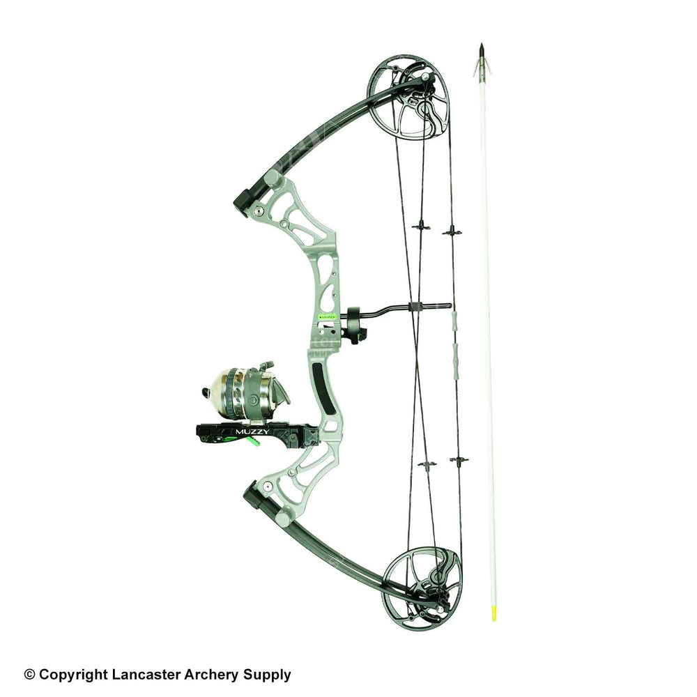 Muzzy LV-X Bowfishing Kit with Bow, Reel, Line, and Arrow Rest