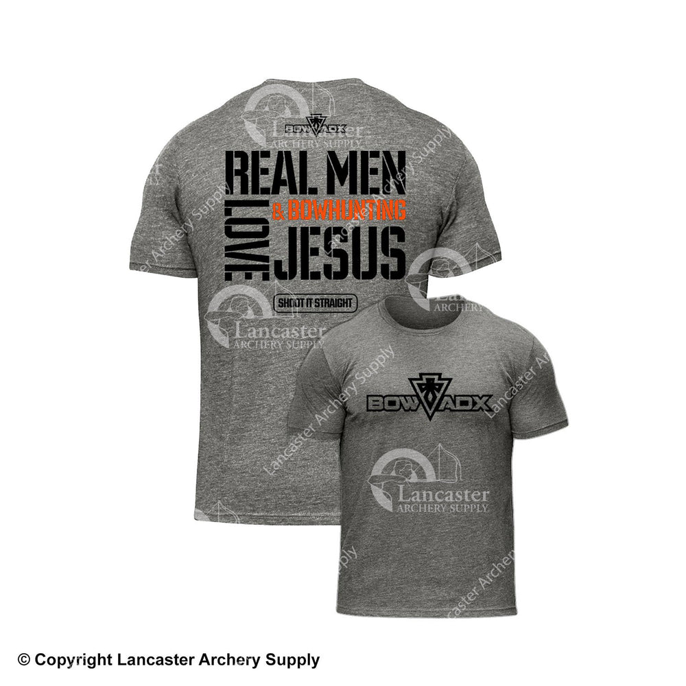 BowAdx Real Men Love Jesus and Bowhunting T-Shirt