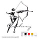 Towne Hall Archery Decals - Small Recurve Archer