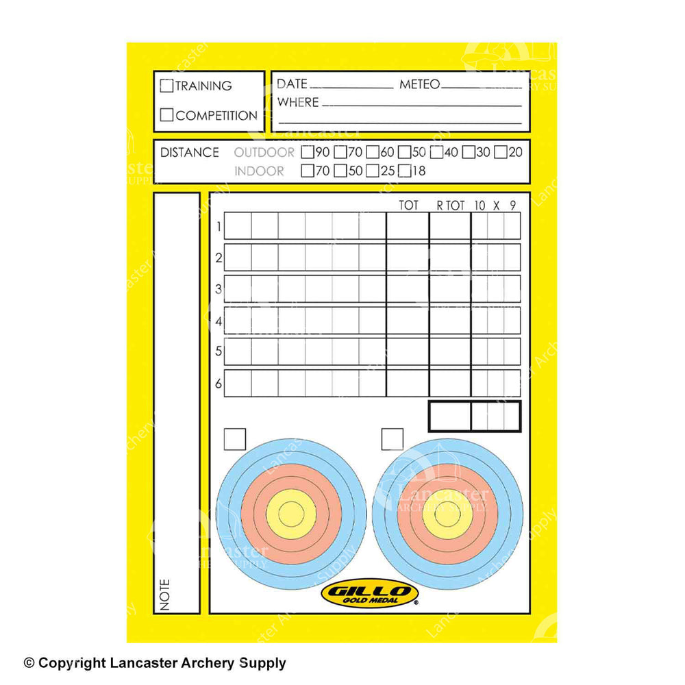 Gillo Archery Score Book