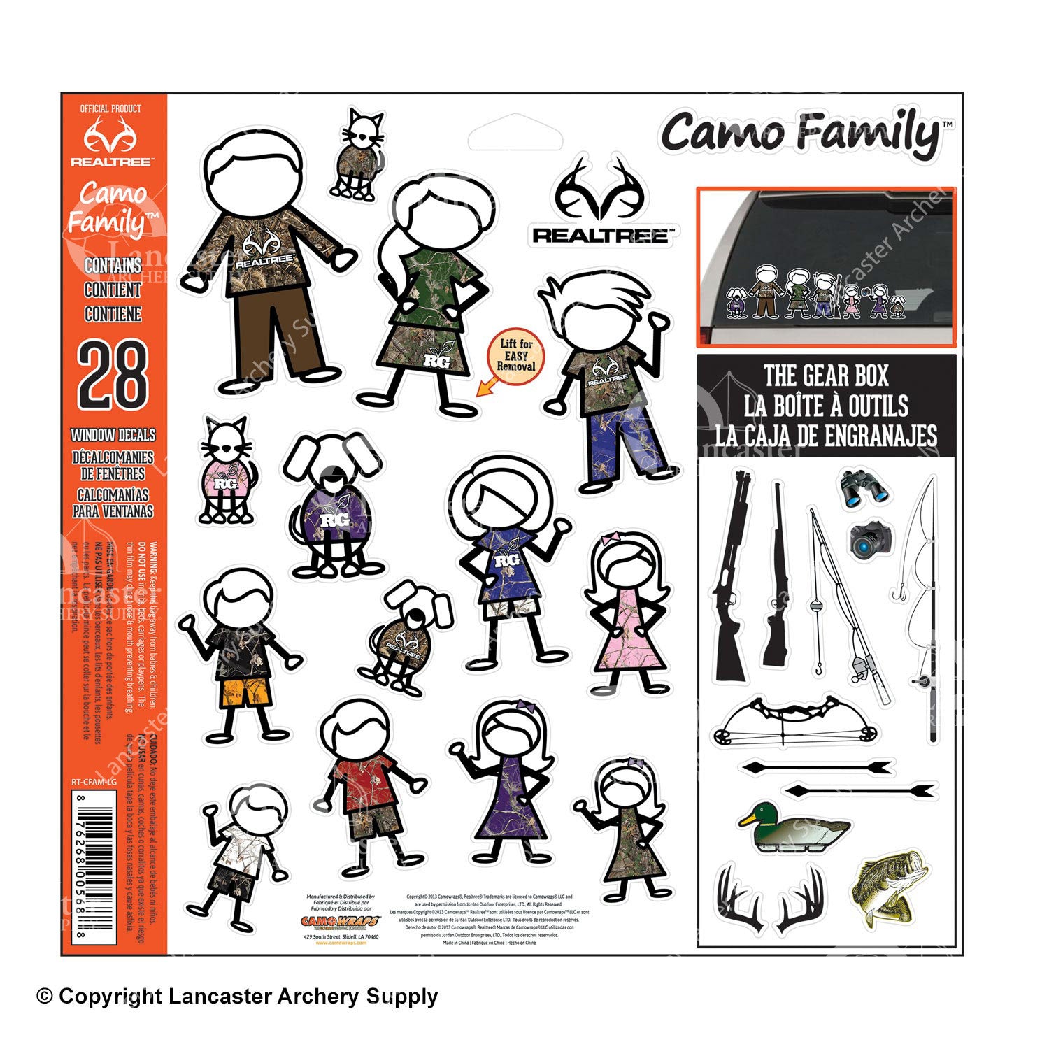 CamoWraps Camo Family 28-Piece Window Decal Set