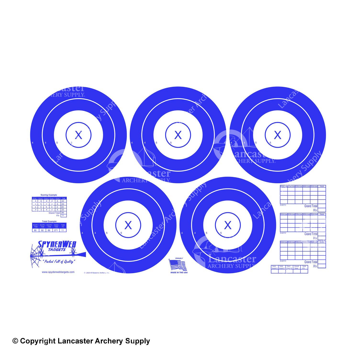 SpyderWeb Reversible 5 Spot Paper Targets