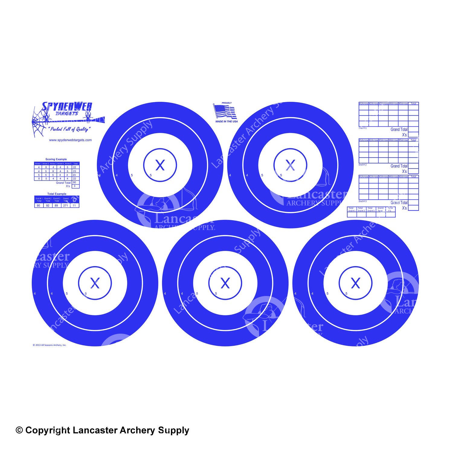 SpyderWeb Reversible 5 Spot Paper Targets