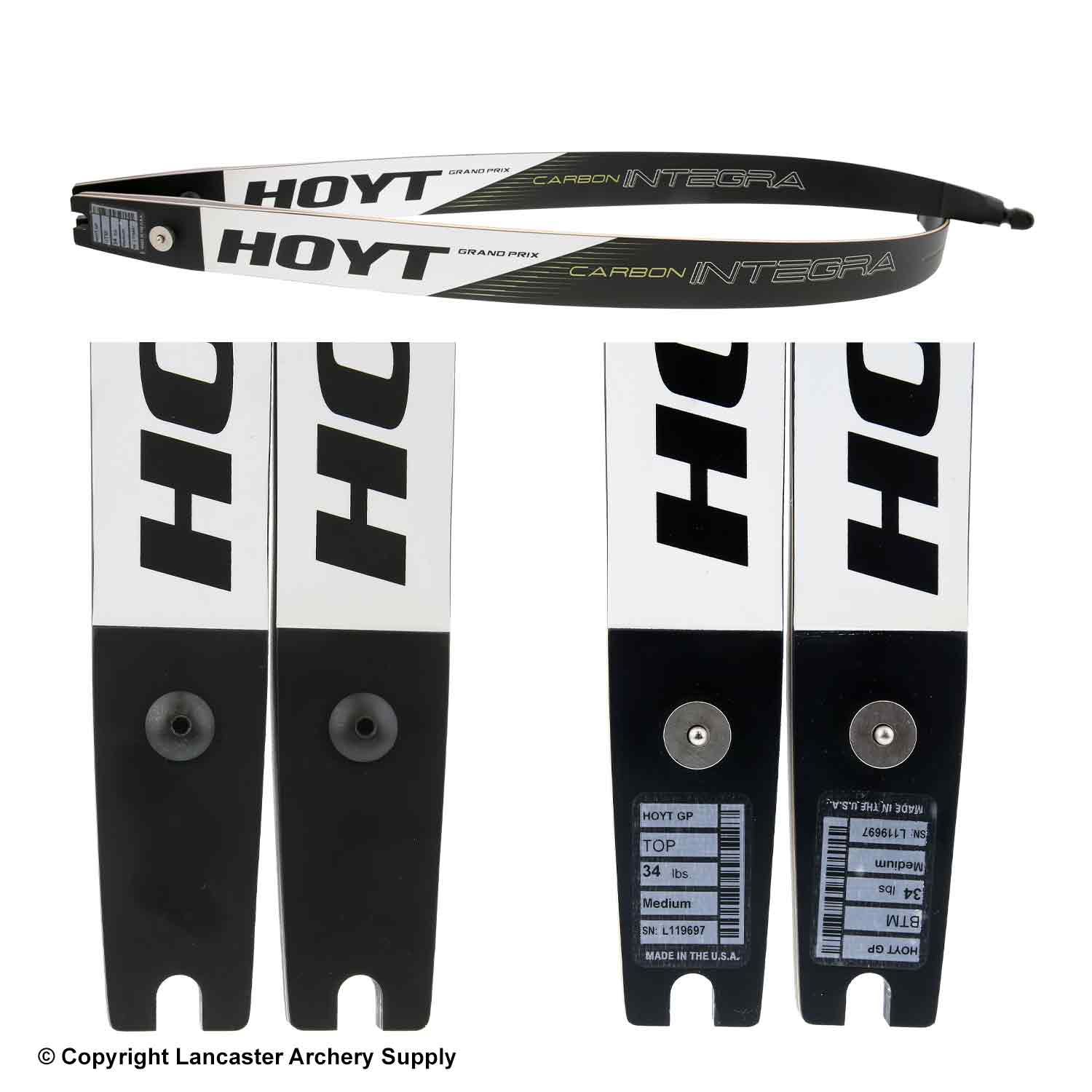 Hoyt Grand Prix Carbon Integra Recurve Limbs (Matte Finish) (Open Box X1030402)
